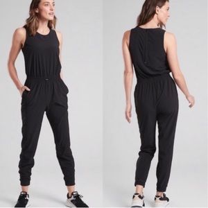 Athleta Black Hillside Jumpsuit Romper Sleeveless size 16